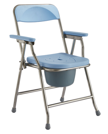 ZBCC899SS Foldable Stainless Steel Commode with Back and Armrest