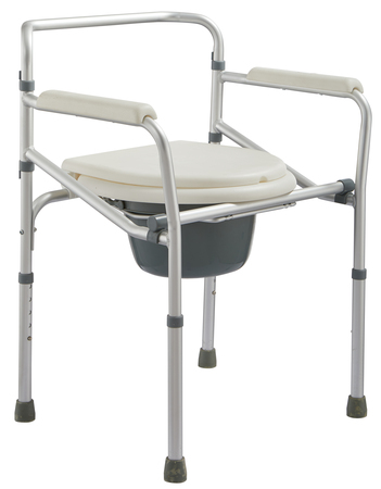 ZBCC894W Matt Silver Aluminum Alloy Commode Chair