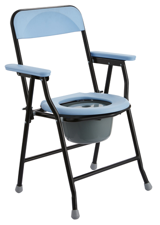 ZBCC899S Powder Coated Black Color Steel Foldable Commode